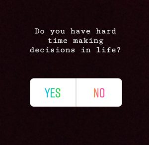 Instagram poll about confusion 